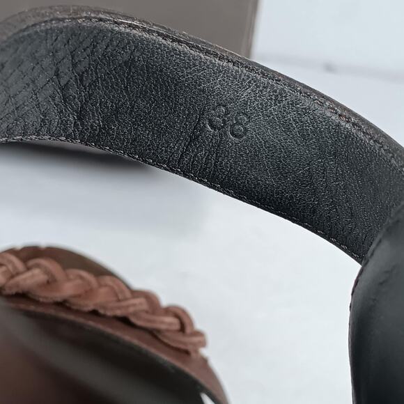 Bottega Veneta | Fuchsia Brown Leather Platform Wedge SZ 38 (US 8) - Picture 4 of 5